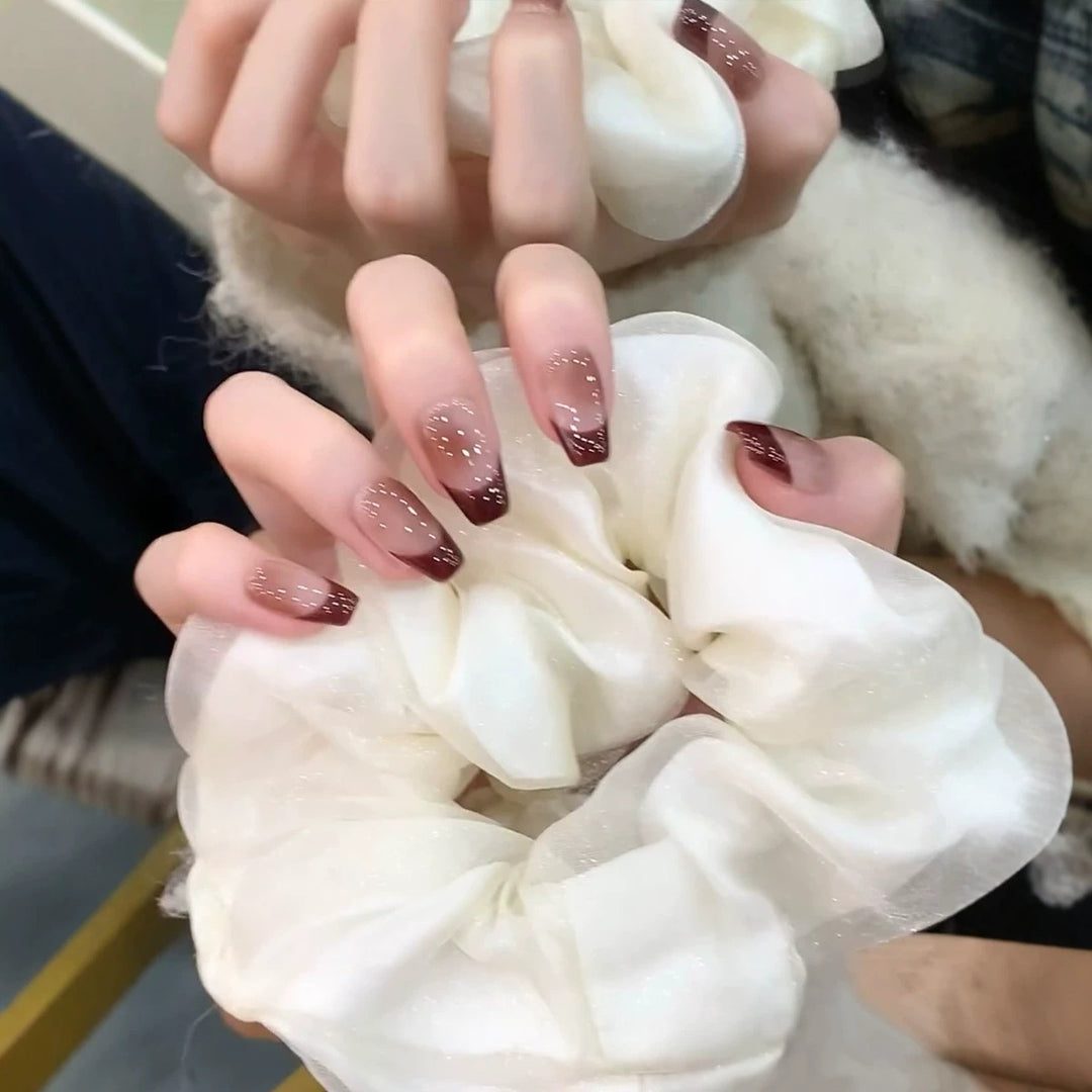 Glossy Ombre French Tip Press-On Nails Kalsten