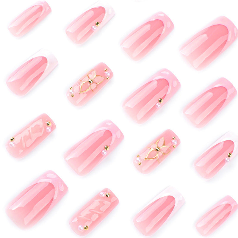Elegant Floral Acrylic Press-On Nails Kalsten