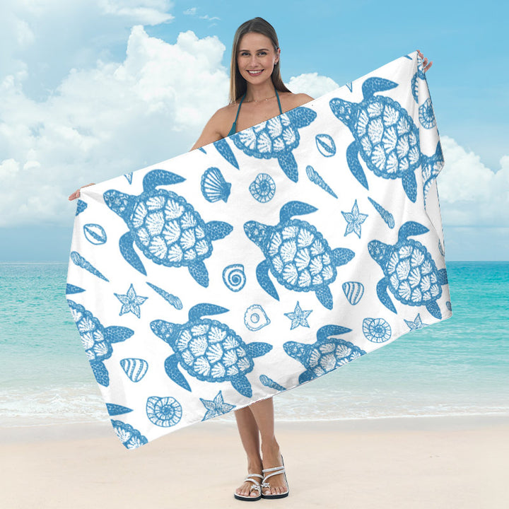 Beach towel with tropical palm pattern and high-quality microfiber fabric Kalsten