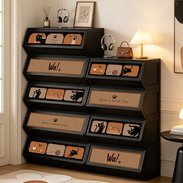 Storage unit with retractable front and friendly design Kalsten