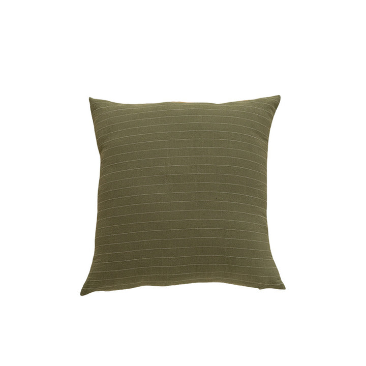 Square Striped Knit Cotton Cushion Cover with Hidden Zip and Soft Insert