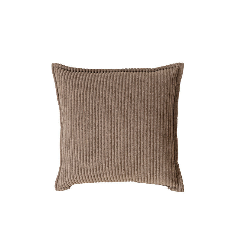 Decorative Ribbed Corduroy Throw Pillow Cover Square Accent Cushion