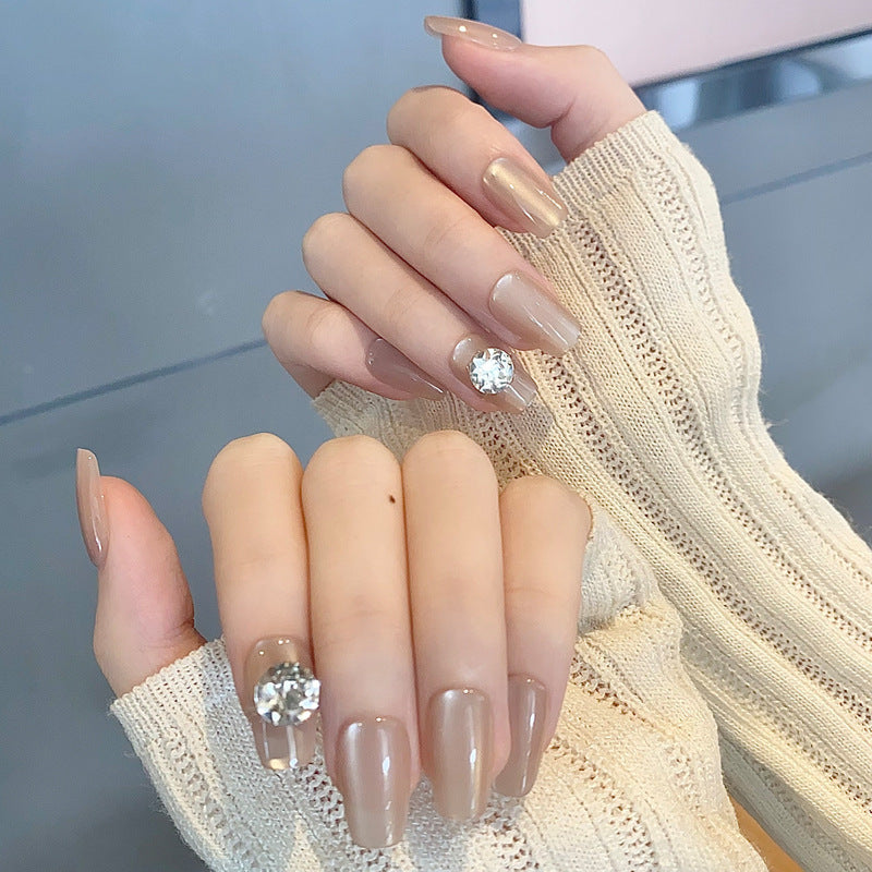Premium Press-On Nail Set with Elegant Rhinestone Accents Kalsten