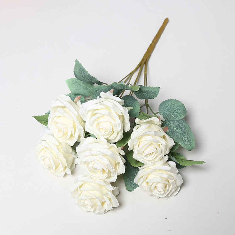 Faux Rose Floral Bouquet for Home Decor