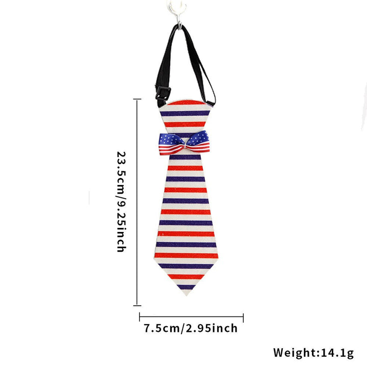 Independence Day adjustable novelty necktie with pre-tied bow and buckle strap Kalsten