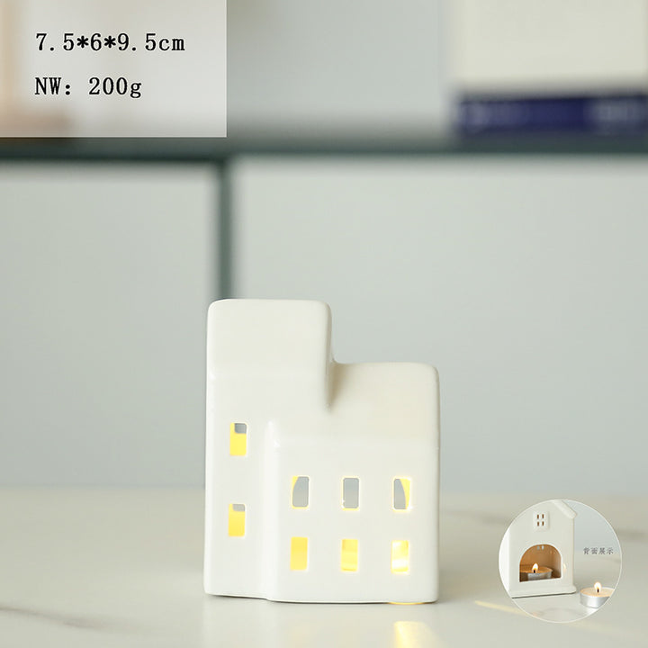 Ceramic House-Shaped Tea Light Holder Kalsten