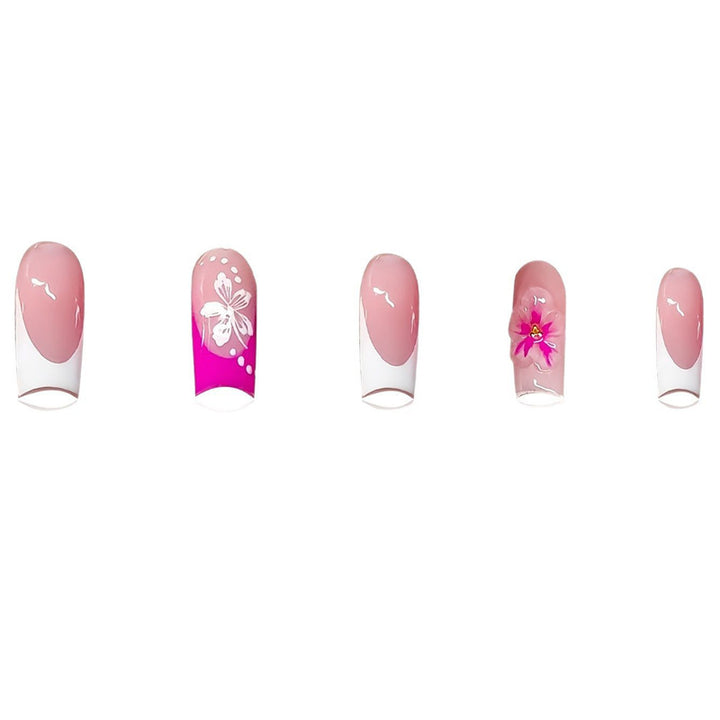 Floral Accent Decorative Press-On Nails Kalsten