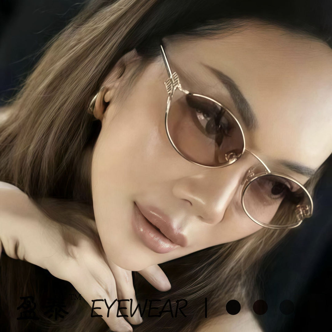 Women's elegant Cat-Eye sunglasses with fine metal frame Kalsten