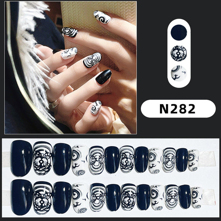 Artistic Patterned Press-On Nail Set