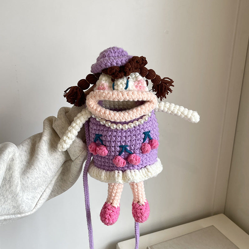 Crochet Character Plush Handbag