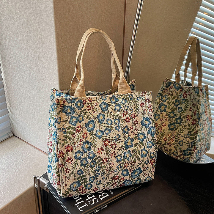 Floral Embroidered Canvas Tote Bag  1790617064
