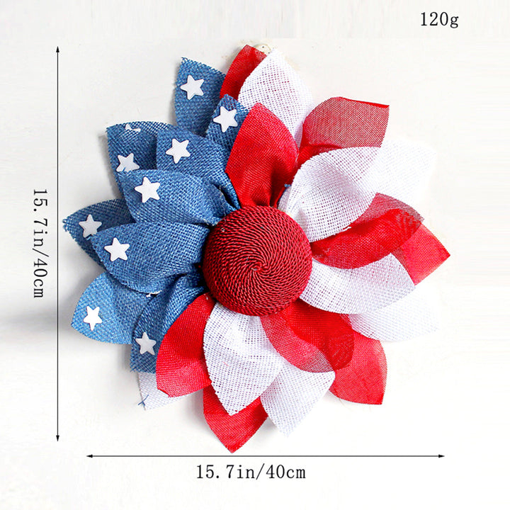 Unisex nan patriotic pom pom front door wreath with star embellishments Kalsten
