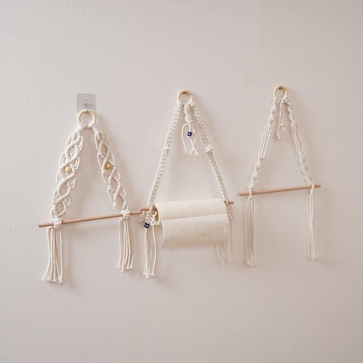 Macrame Hanging Plant Holder with Wooden Rod Kalsten