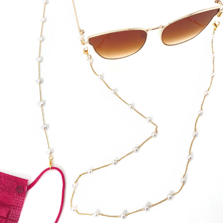 Pearl-Embellished Eyewear Chain Kalsten