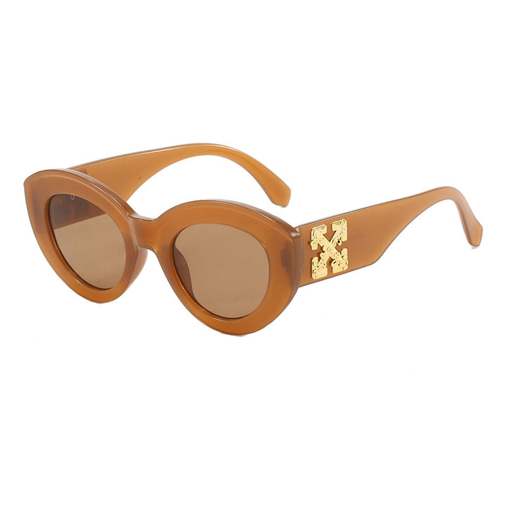 Women's Cat-Eye Sunglasses with Luxurious Accents and Sturdy Plastic Frame Kalsten