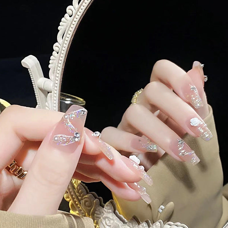 Glamorous Rhinestone-Embellished Press-On Nail Tips