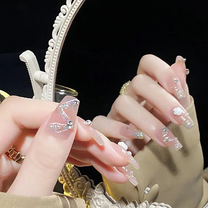 Glamorous Rhinestone-Embellished Press-On Nail Tips