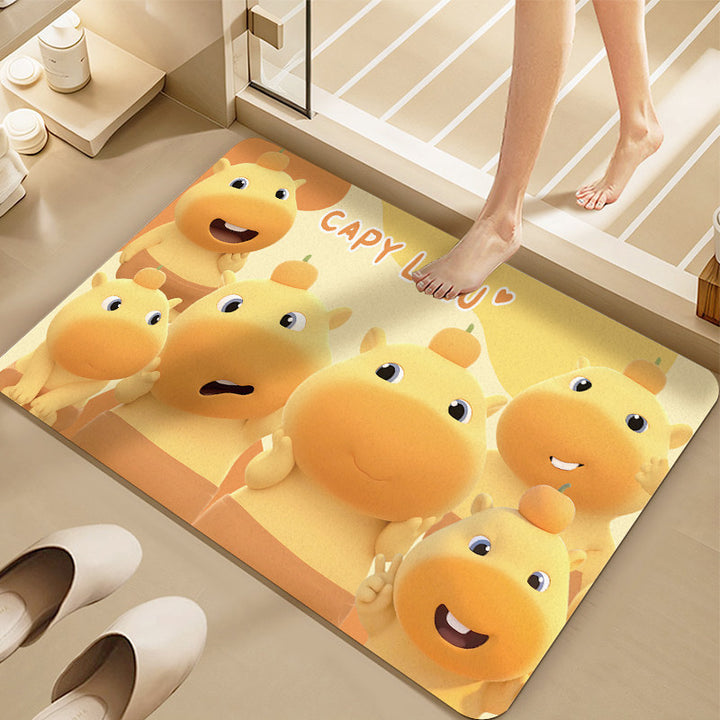 Playful Cartoon-Themed Bath Mat