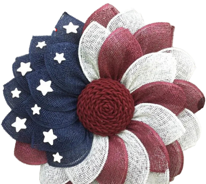 Unisex nan patriotic mesh floral wreath with layered petal design and star accents Kalsten