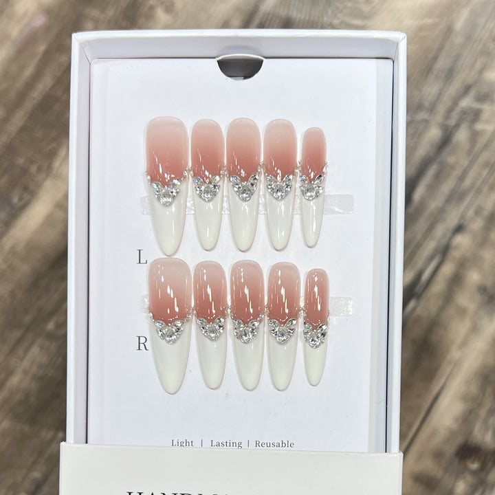 Elegant Stiletto Press-On Nail Set with Decorative Accents Kalsten