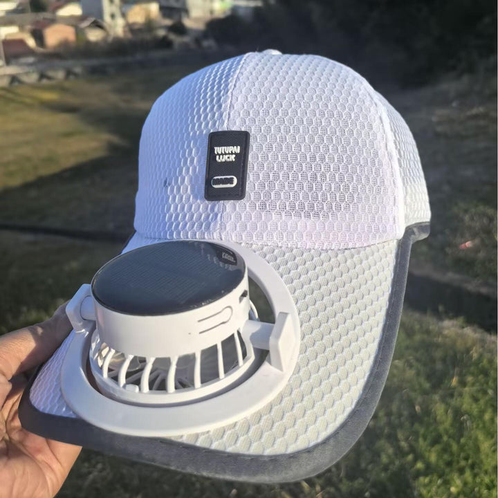 Solar-powered baseball cap with detachable solar fan and breathable honeycomb fabric Kalsten