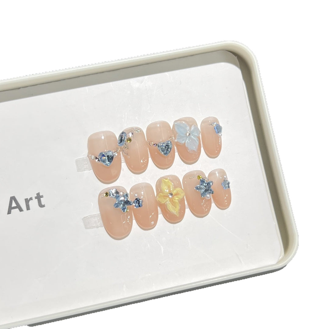Artistic Floral Press-On Nail Tips Kalsten