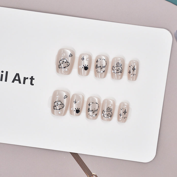 Glamorous Heart-Themed Press-On Nail Set Kalsten