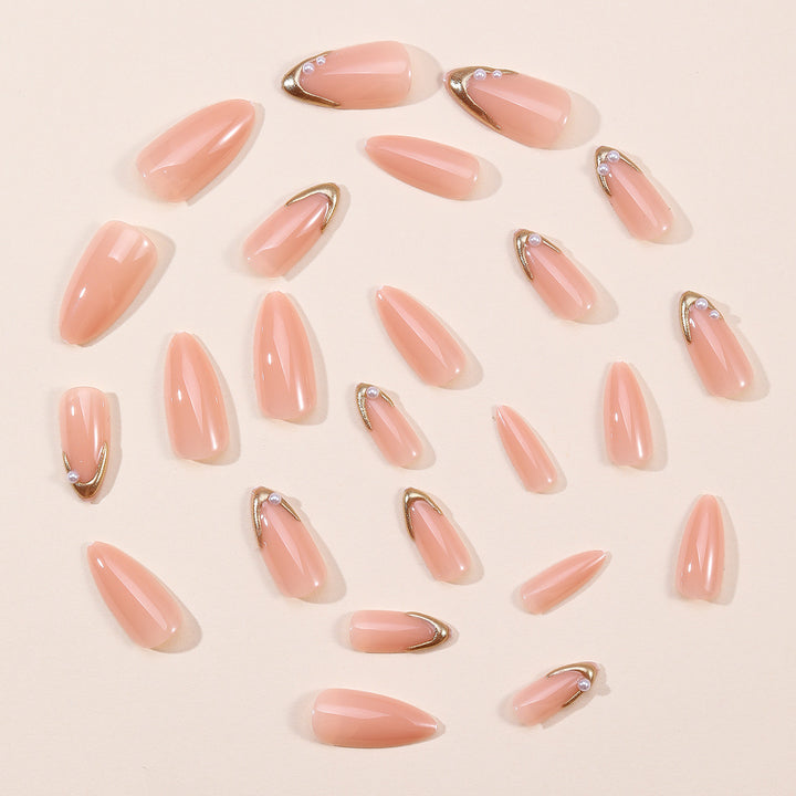 Elegant Stiletto Nail Art Extensions with Pearl Accents Kalsten