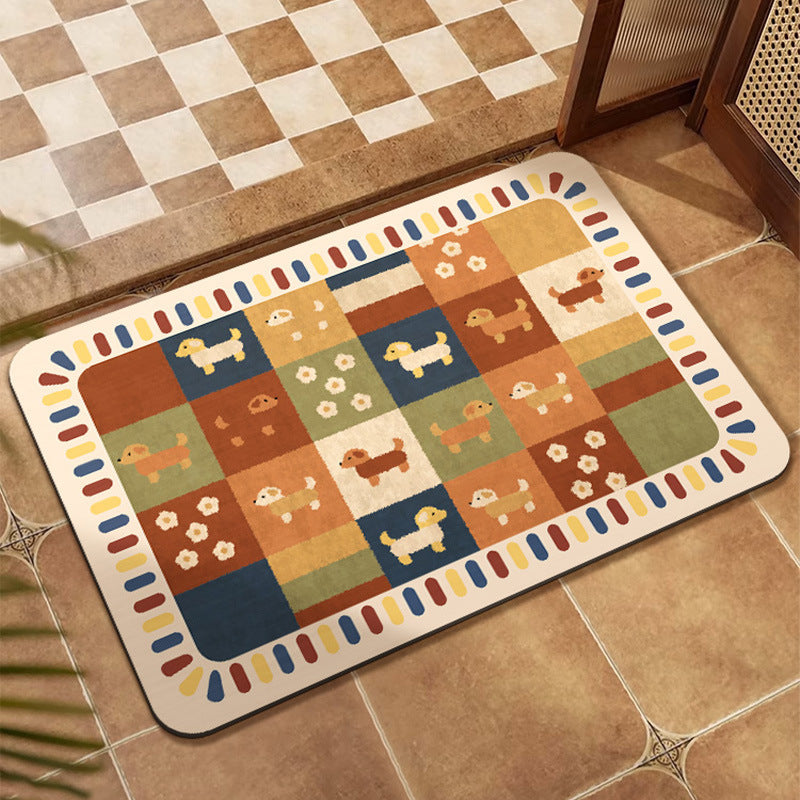 Colorful Patchwork Design Floor Mat Kalsten