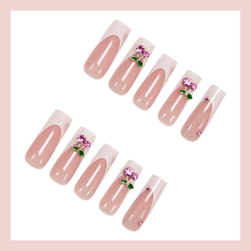 Artificial nail set with floral decorations Kalsten
