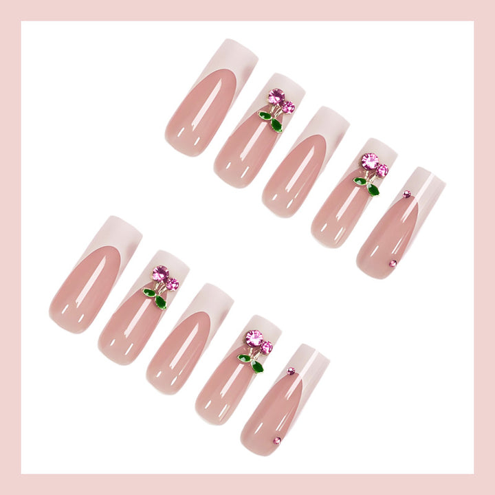 Artificial nail set with floral decorations Kalsten