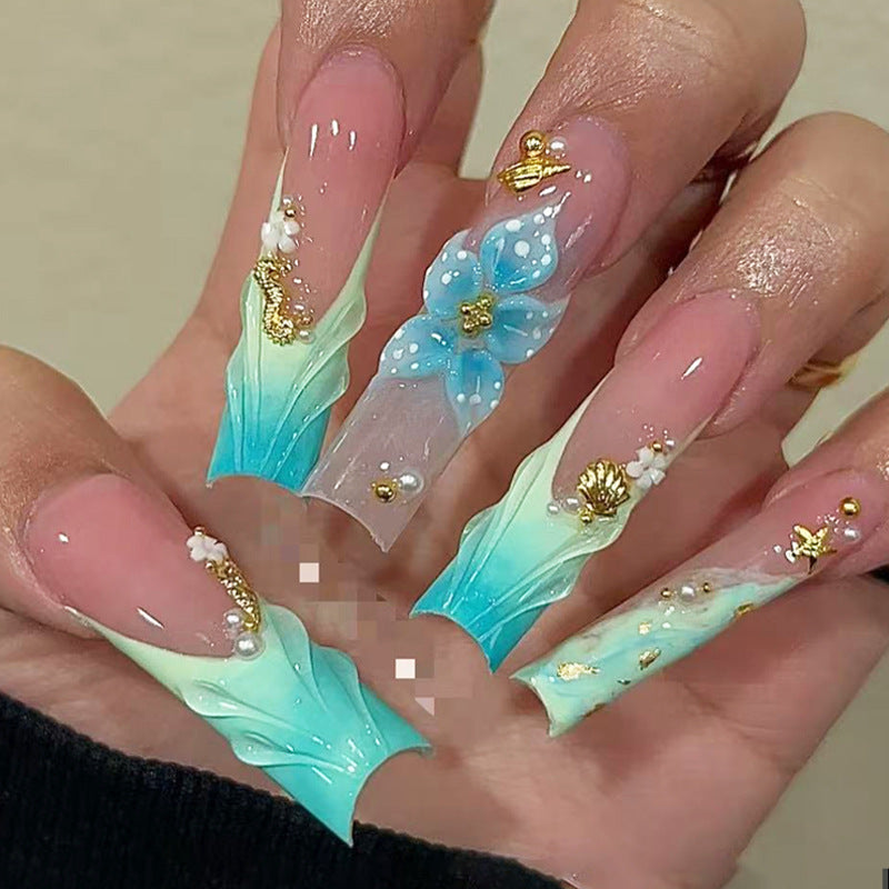 Floral Decorative Press-On Nail Set Kalsten