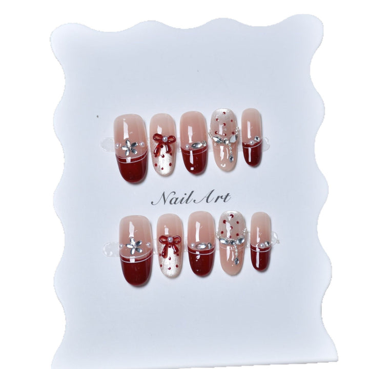 Elegant Festive Press-On Nail Set Kalsten
