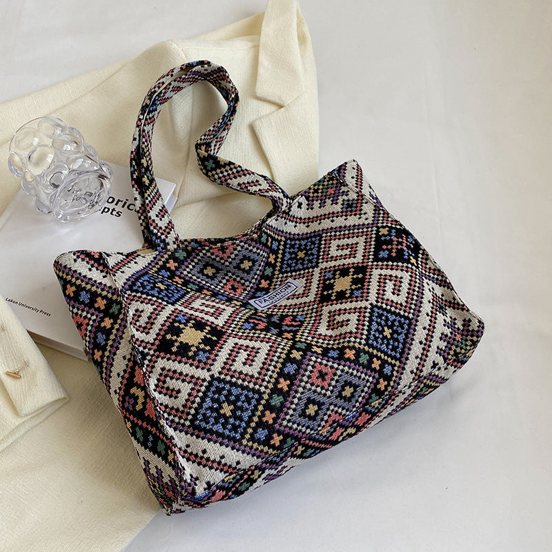 Decorative Patterned Fabric Tote Bag