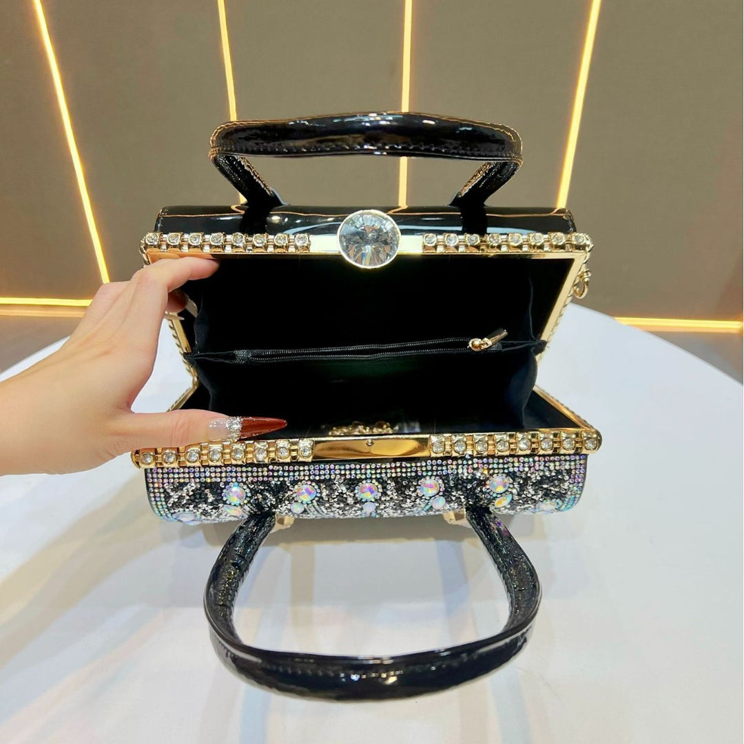 Luxe Crystal-Embellished Evening Handbag