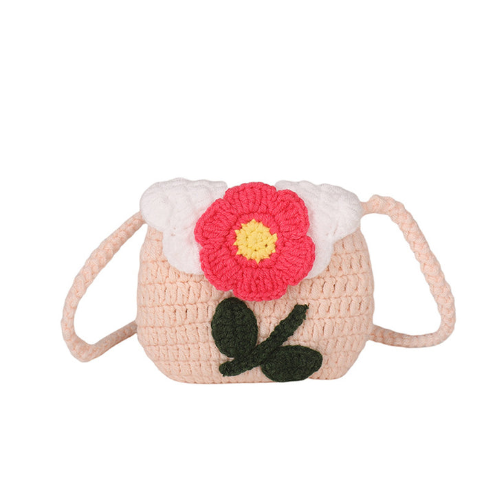 Crochet Flower-Detail Handbag