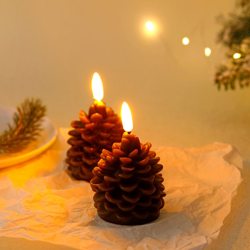 Pinecone Sculptural Decorative Wax Candle