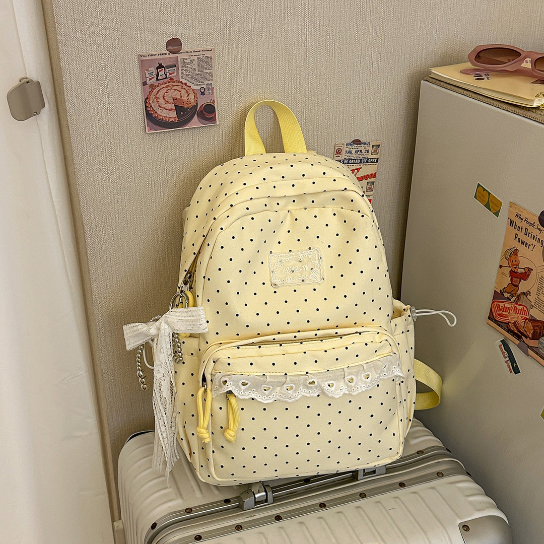 Charming Polka Dot Patterned Backpack Kalsten