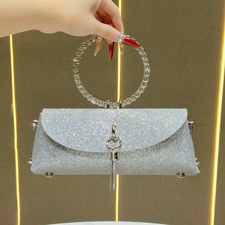 Sparkling Rhinestone-Handled Evening Clutch