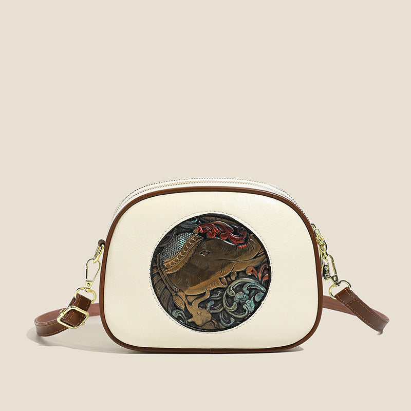 Artistic Embellished Crossbody Bag
