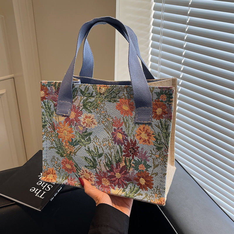 Floral Embroidered Canvas Tote Bag  1790616925