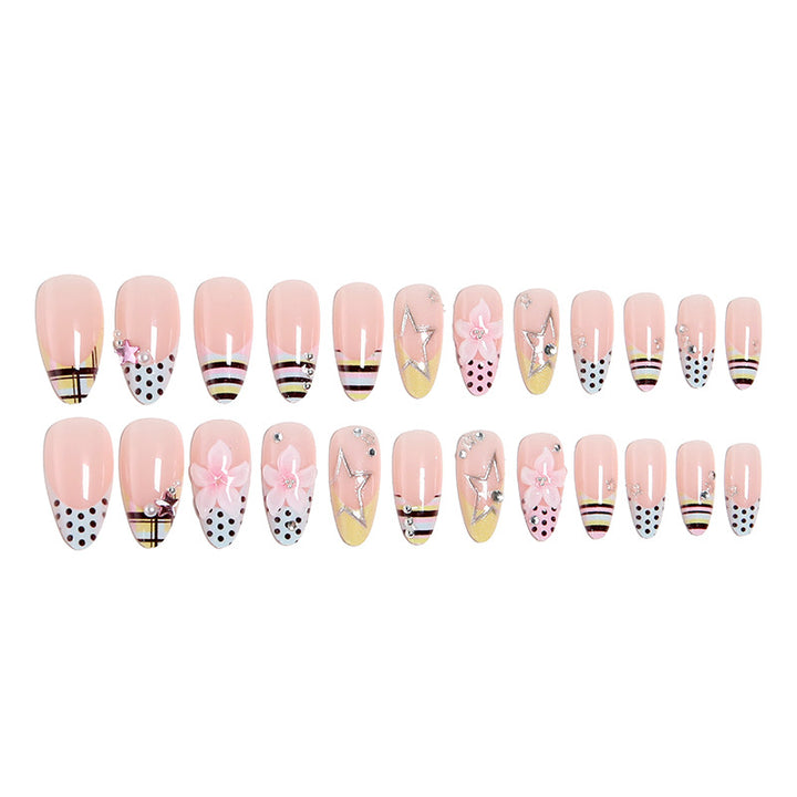 DIY Nail Art Set with Colorful Designs and Natural Accents Kalsten