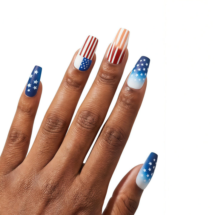 Patriotic design artificial nails Kalsten