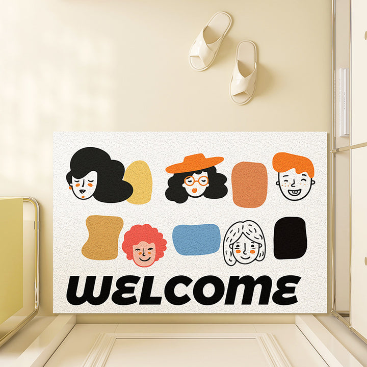 Playful Illustrated Welcome Mat Kalsten