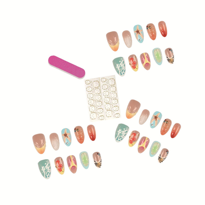 Artistic Press-On Nail Tips Set with Adhesive and File