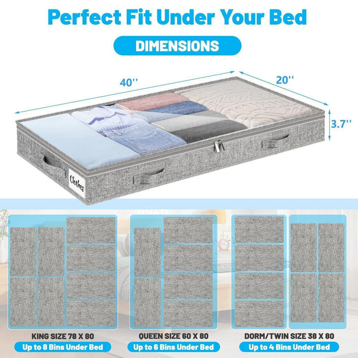 Under-Bed Storage Organizer with Zipper Closure