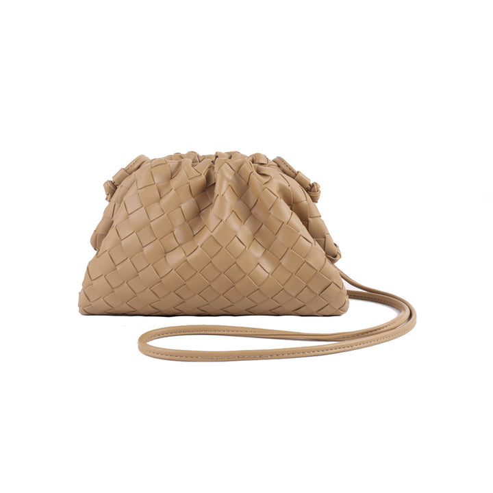 Elegant Woven Leather Bucket Bag Kalsten