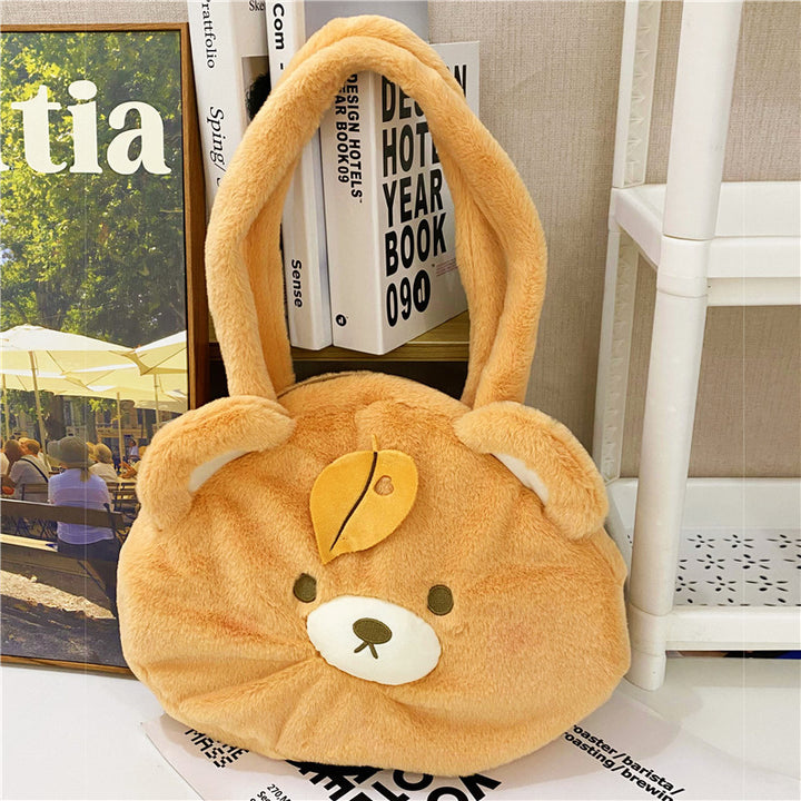 Plush Bear-Themed Shoulder Bag
