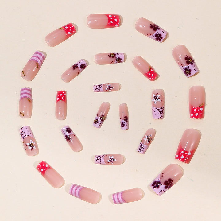 Luxurious Floral 3D Acrylic Nail Art Extensions Kalsten