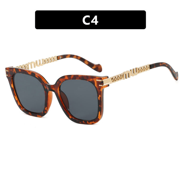 Ladies trendy square sunglasses with elegant frame and stylish gold accent Kalsten